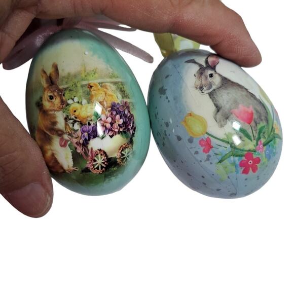 Rabbit Easter Egg Decoration Lot of 8 Pieces Flopsy Bunny Floral Picks - Picture 3 of 6